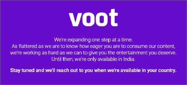Using Free VPN for Voot